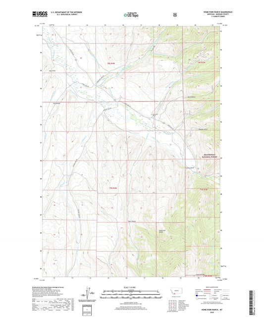 Home Park Ranch Montana US Topo Map Image