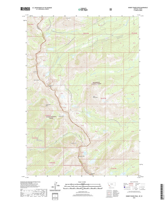 Homer Youngs Peak Montana US Topo Map Image