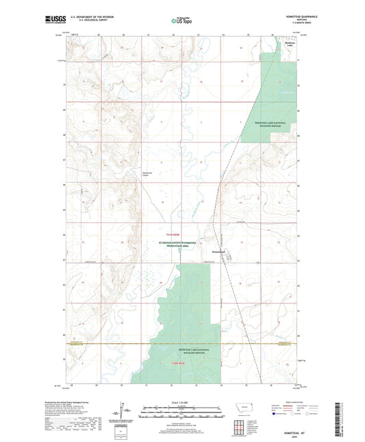 Homestead Montana US Topo Map Image