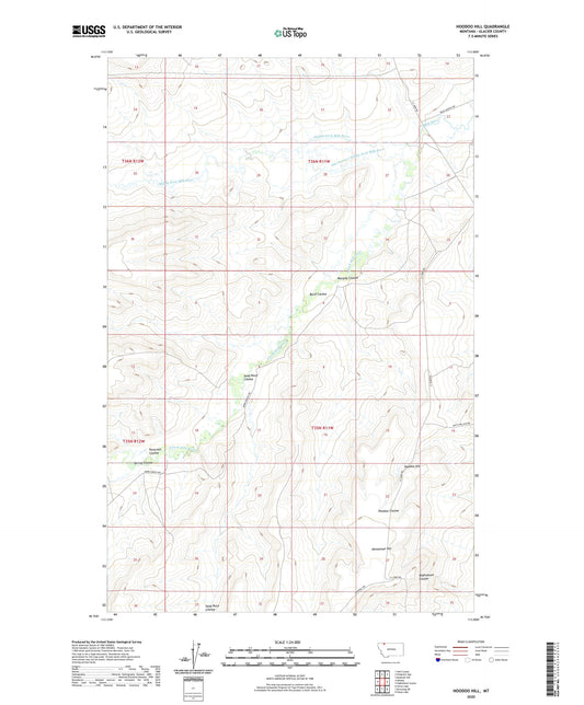 Hoodoo Hill Montana US Topo Map Image