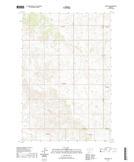 Hooky Dam Montana US Topo Map Image
