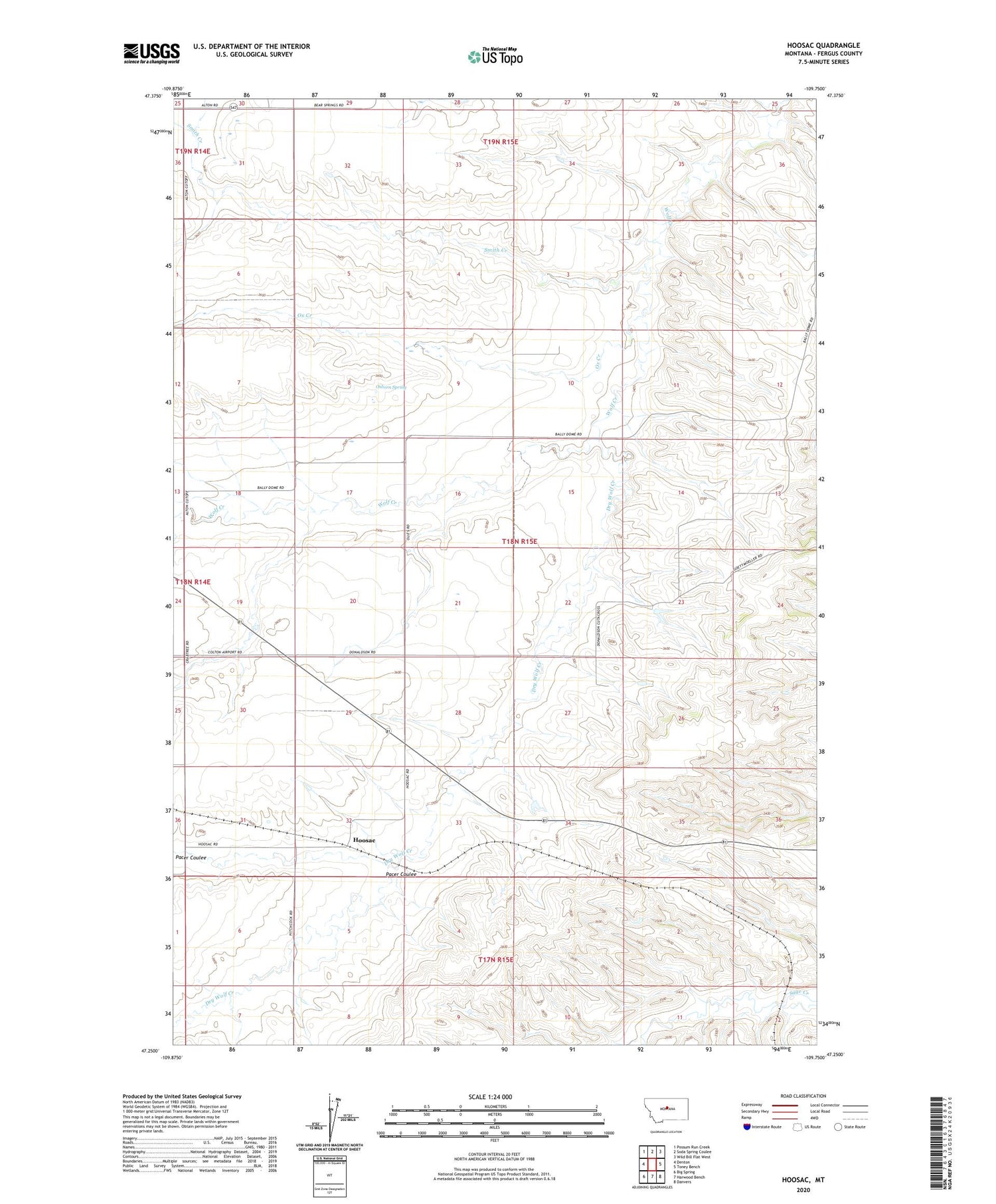 Hoosac Montana US Topo Map Image