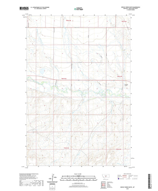 Hopley Creek South Montana US Topo Map Image