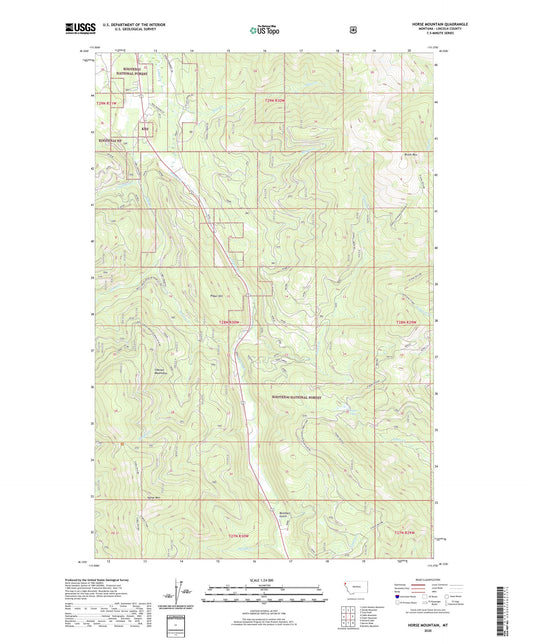Horse Mountain Montana US Topo Map Image