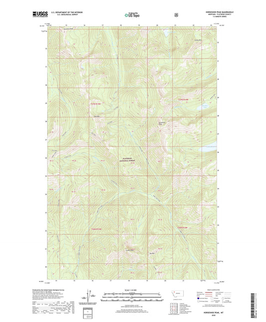 Horseshoe Peak Montana US Topo Map Image