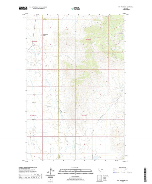 Hot Springs NE Montana US Topo Map Image