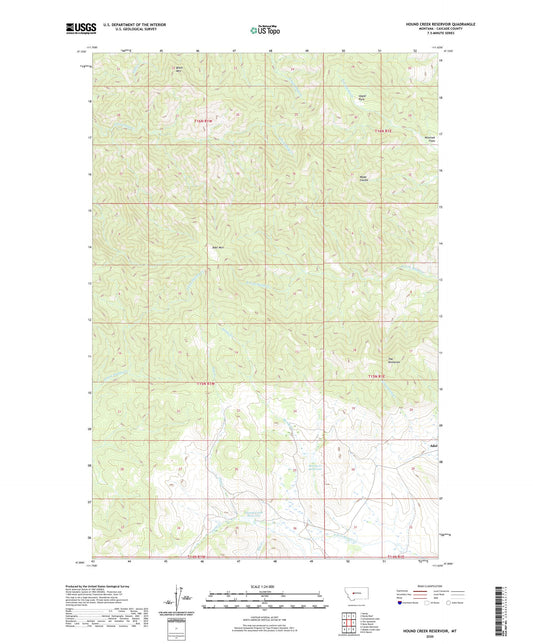 Hound Creek Reservoir Montana US Topo Map Image