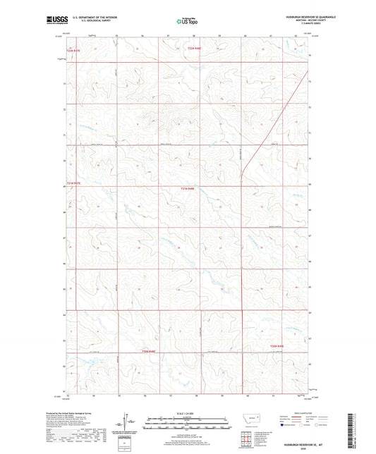 Hudiburgh Reservoir SE Montana US Topo Map Image