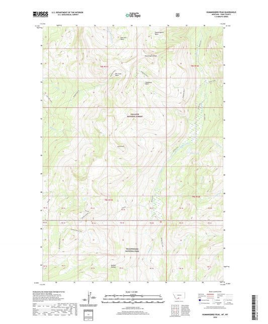 Hummingbird Peak Montana US Topo Map Image