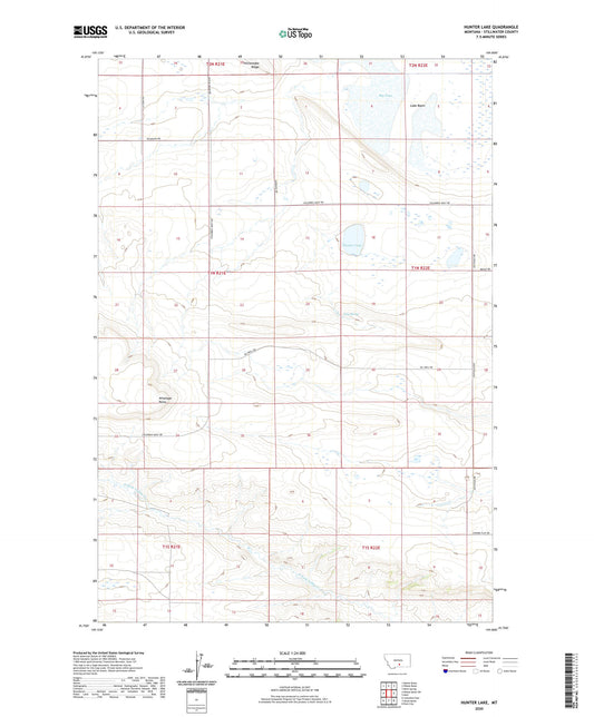 Hunter Lake Montana US Topo Map Image