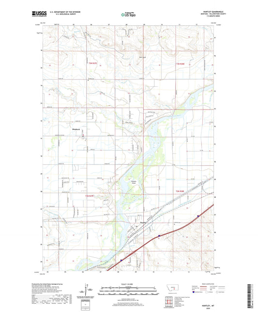 Huntley Montana US Topo Map Image