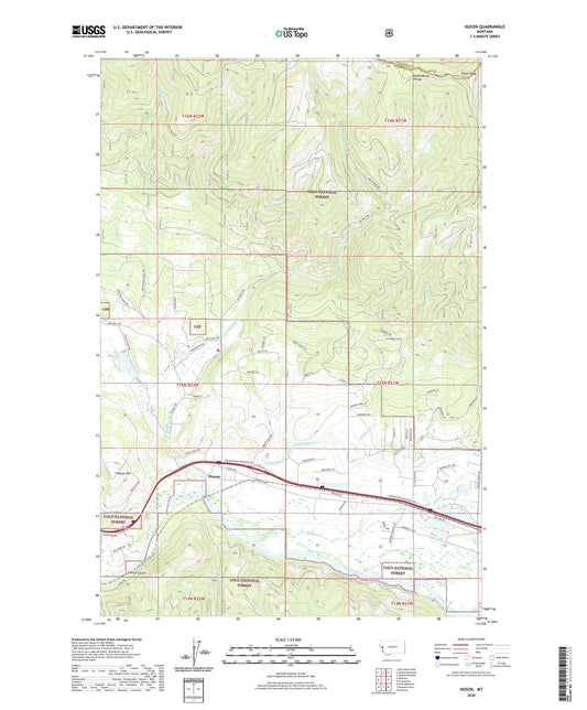 Huson Montana US Topo Map Image