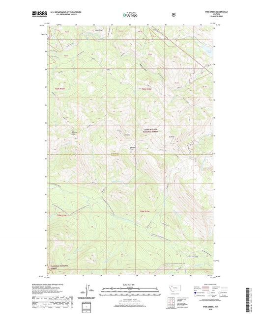 Hyde Creek Montana US Topo Map Image