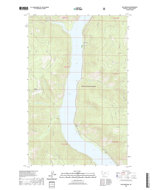 Inch Mountain Montana US Topo Map Image