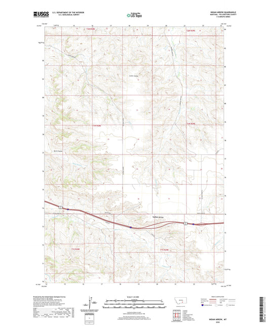 Indian Arrow Montana US Topo Map Image