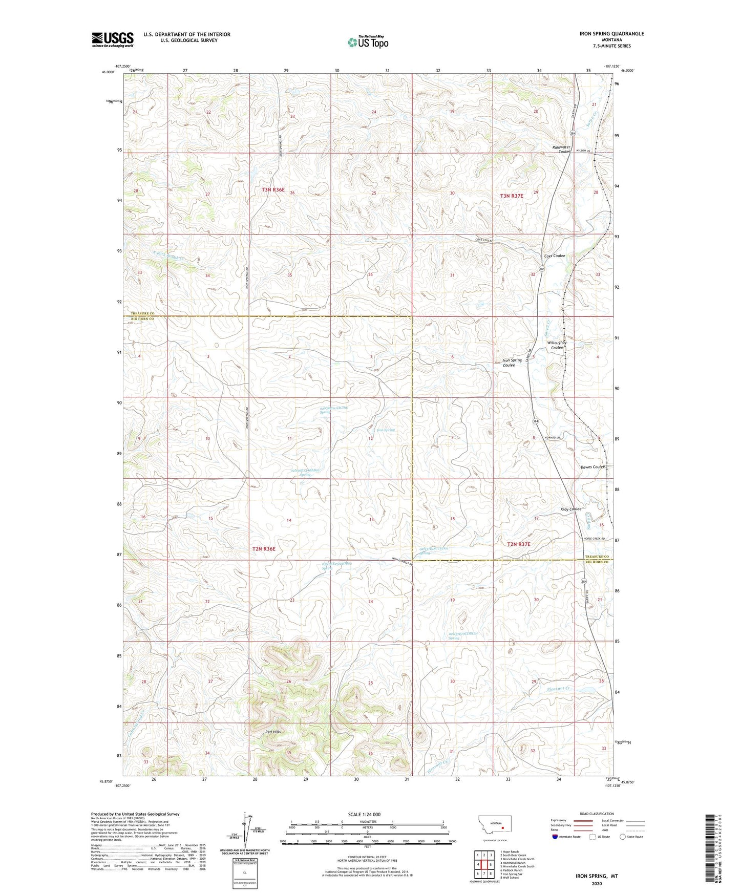Iron Spring Montana US Topo Map Image