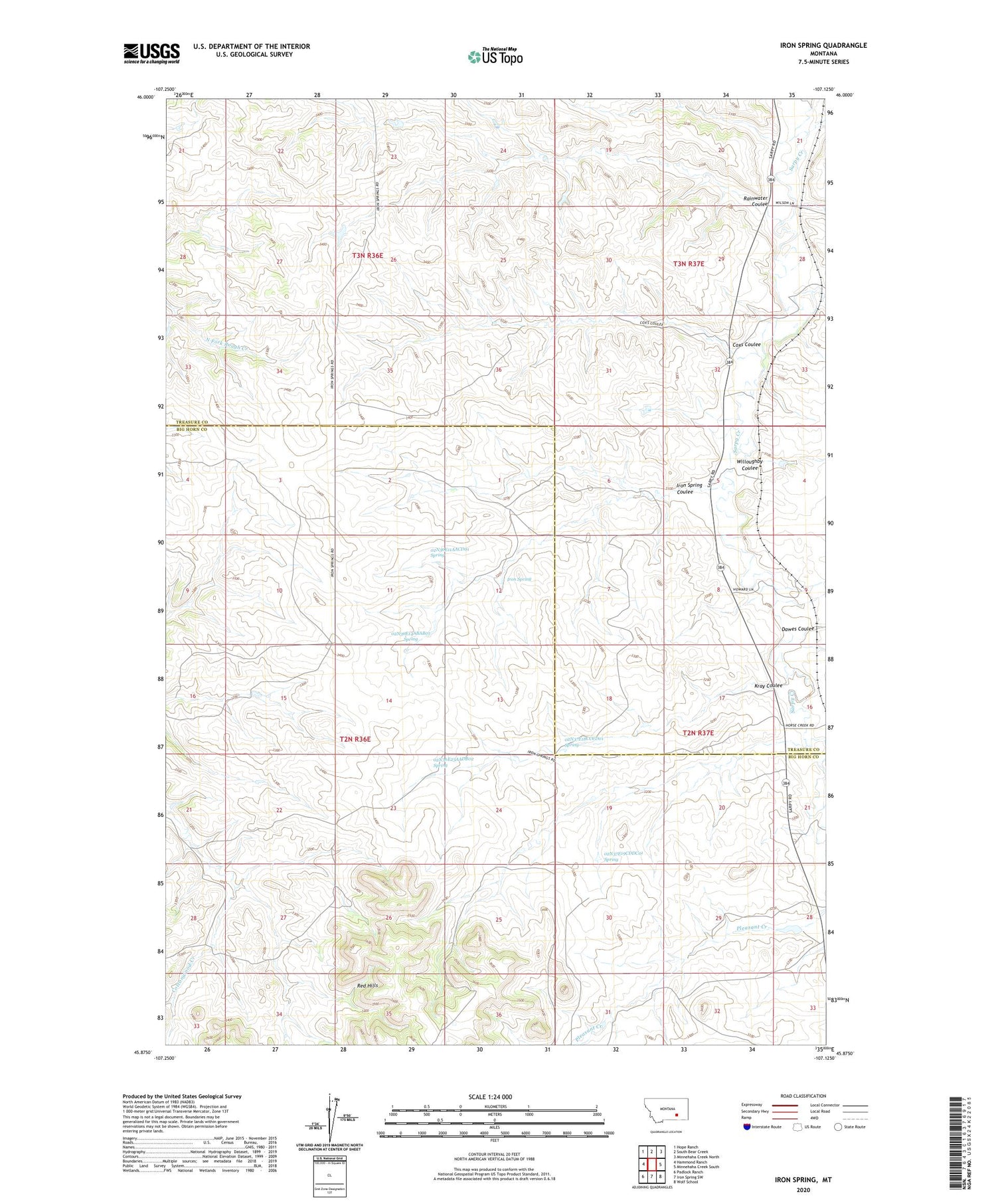 Iron Spring Montana US Topo Map Image