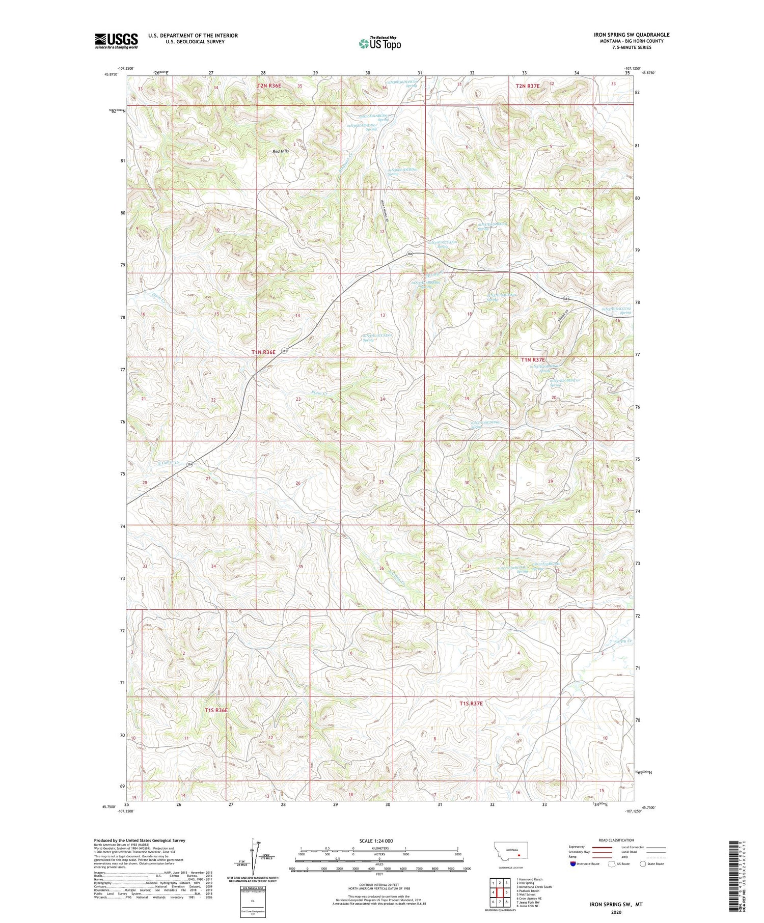 Iron Spring SW Montana US Topo Map Image