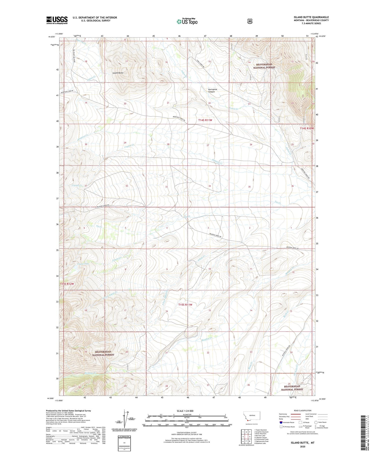 Island Butte Montana US Topo Map Image