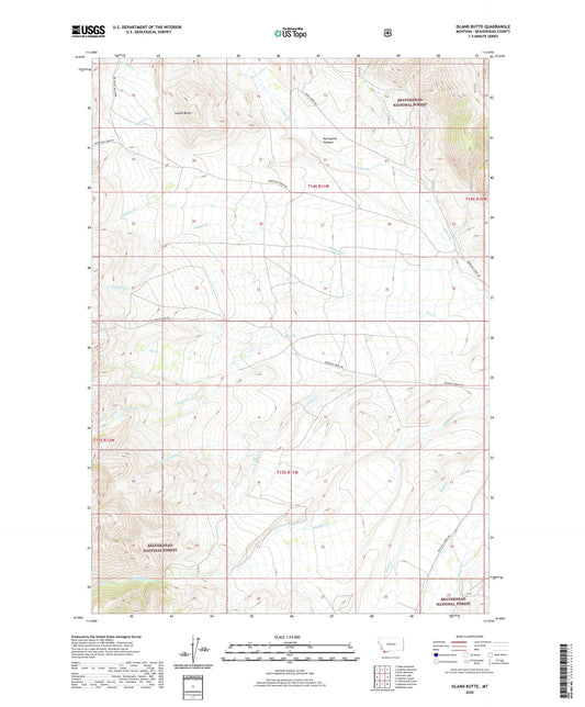 Island Butte Montana US Topo Map Image