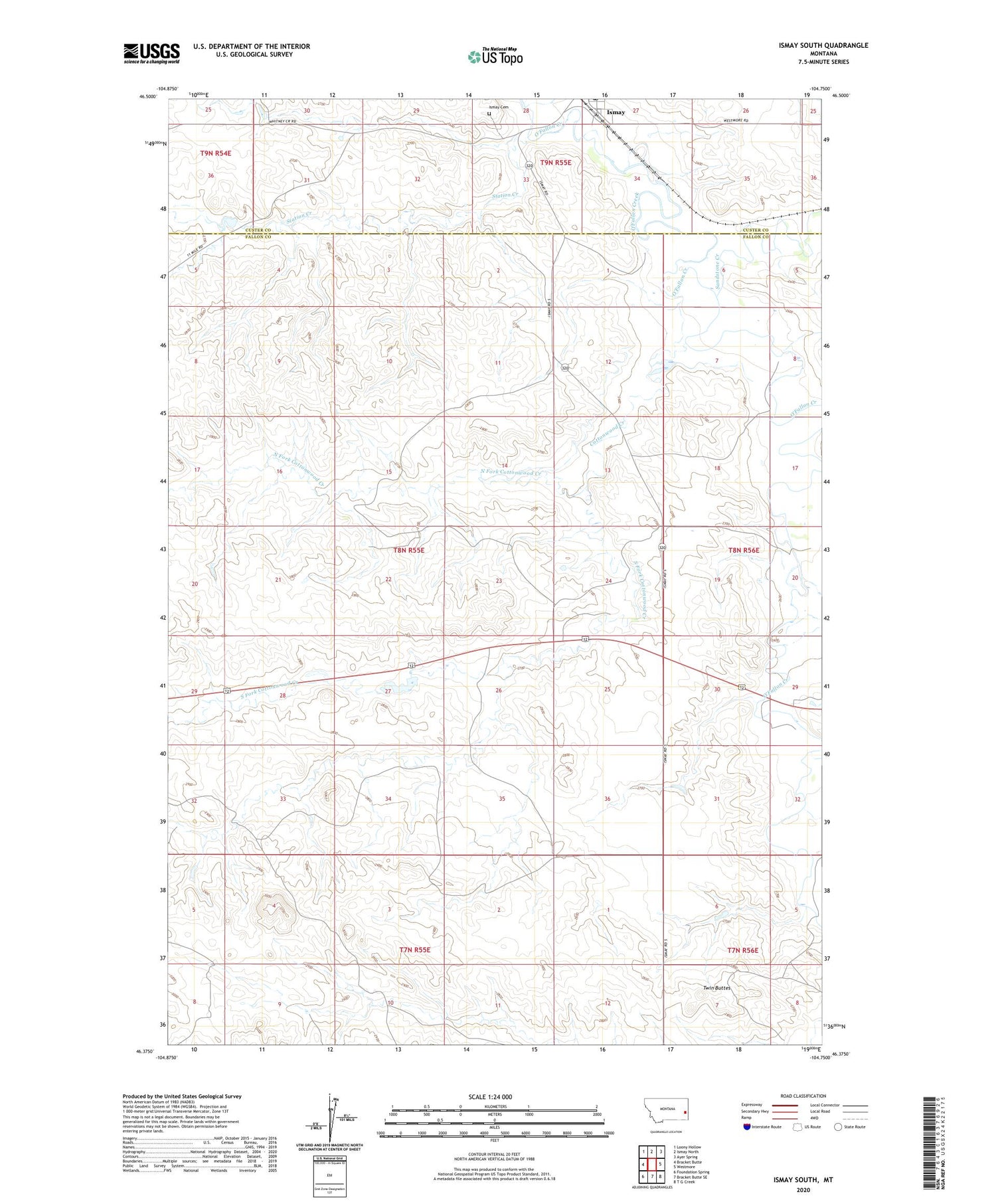 Ismay South Montana US Topo Map Image