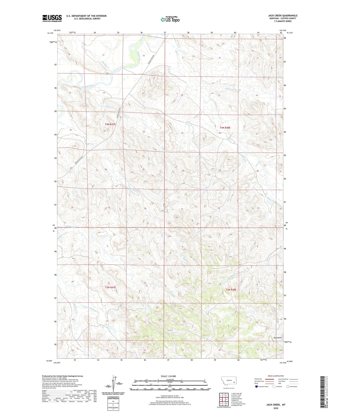 Jack Creek Montana US Topo Map Image