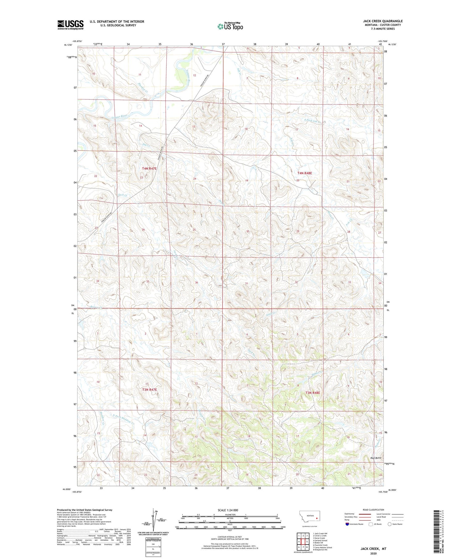 Jack Creek Montana US Topo Map Image