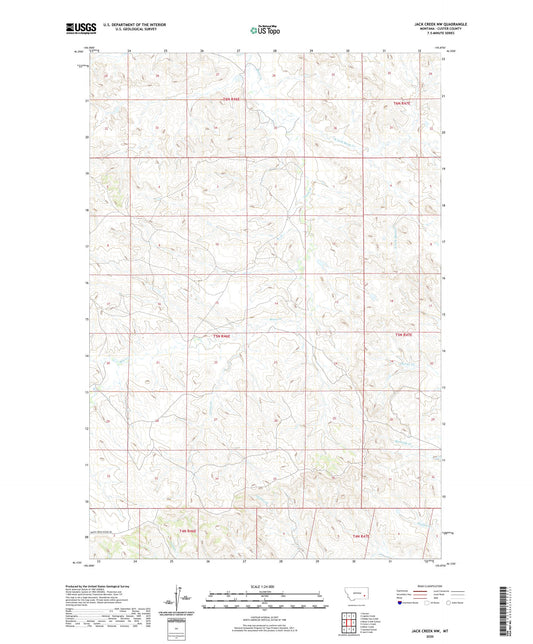 Jack Creek NW Montana US Topo Map Image