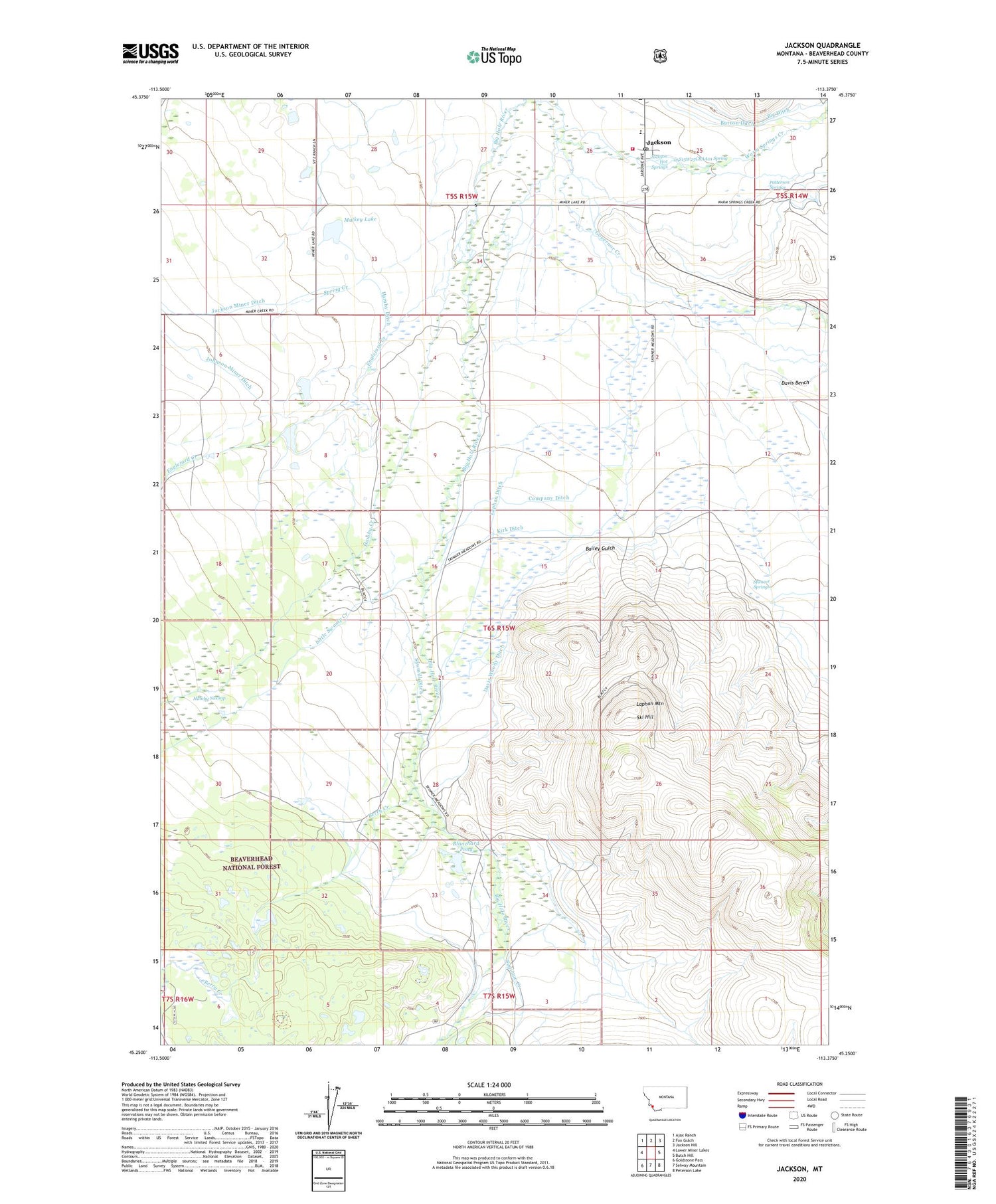 Jackson Montana US Topo Map Image