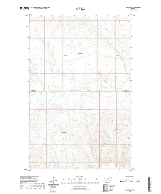 Jakes Coulee Montana US Topo Map Image