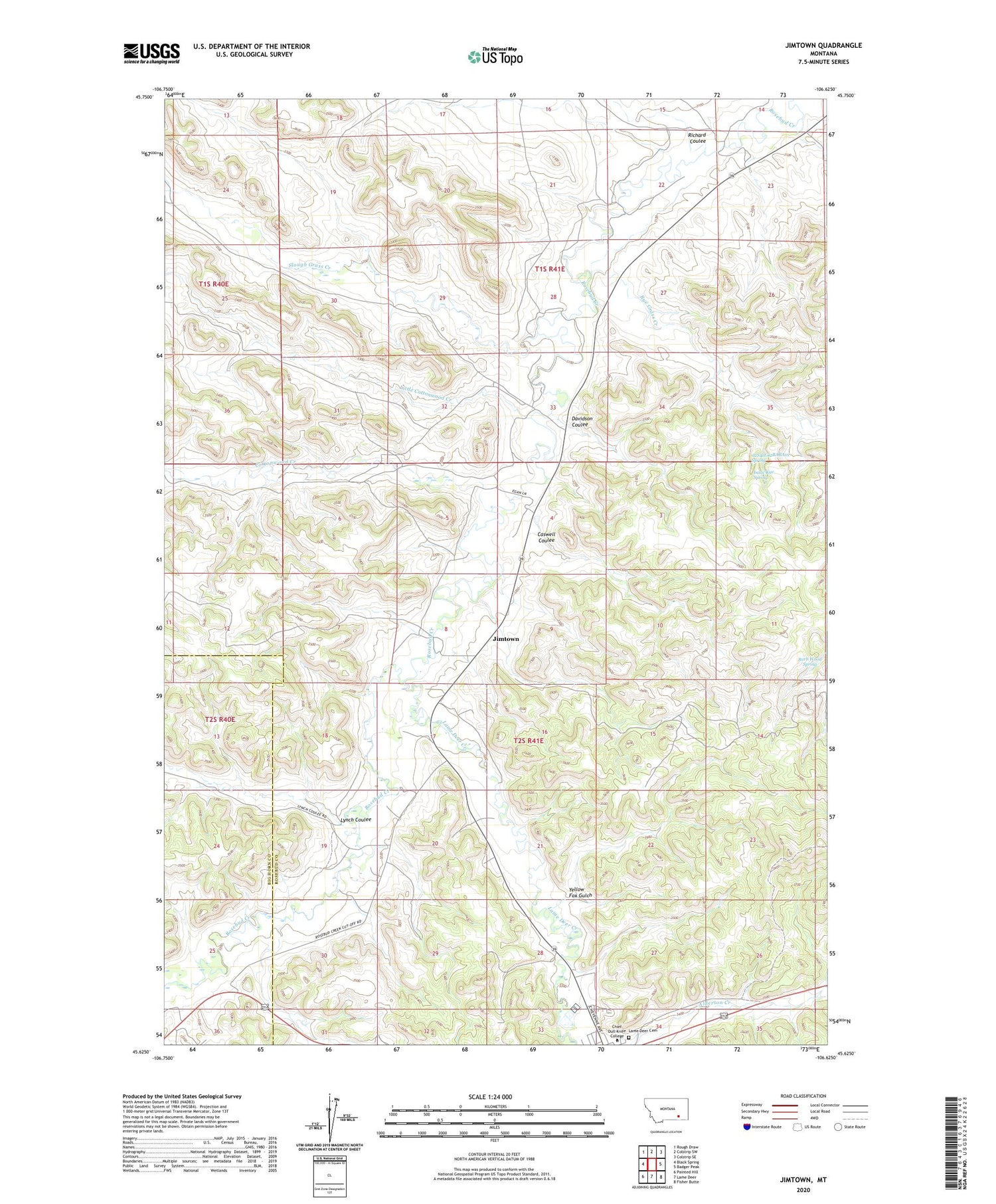 Jimtown Montana US Topo Map Image