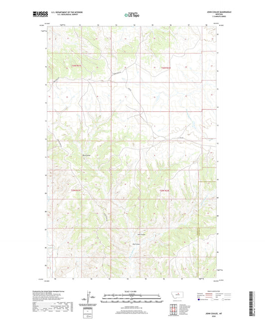 John Coulee Montana US Topo Map Image