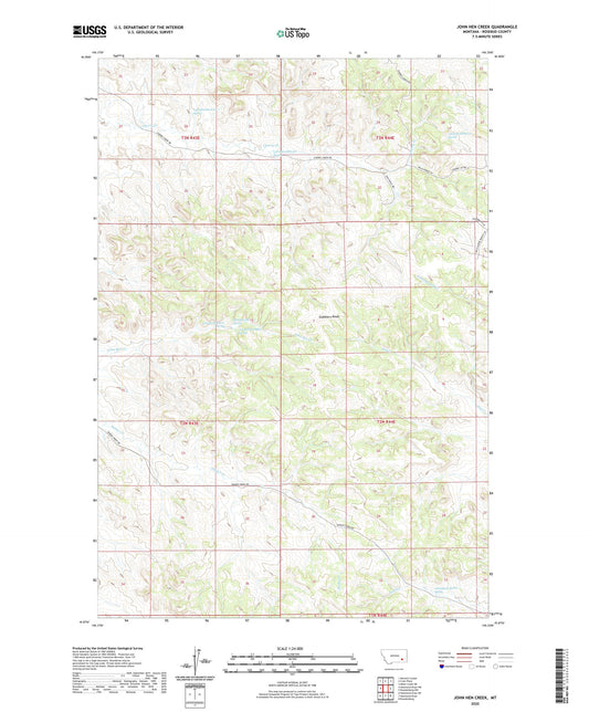 John Hen Creek Montana US Topo Map Image