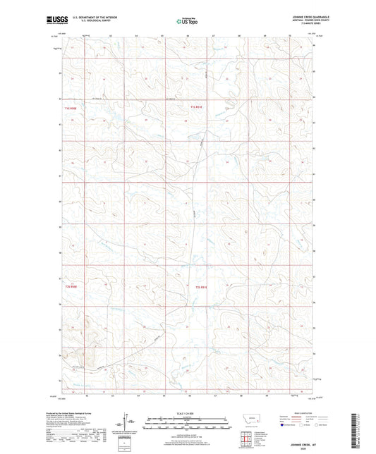 Johnnie Creek Montana US Topo Map Image