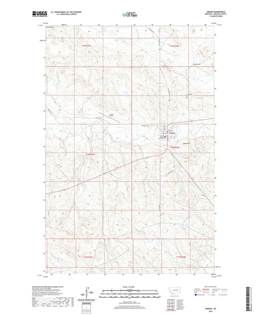 Jordan Montana US Topo Map Image