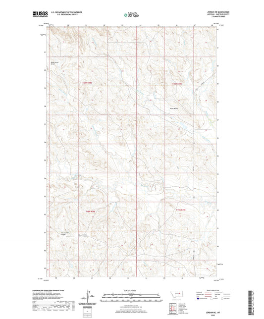 Jordan NE Montana US Topo Map Image
