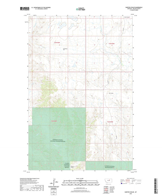 Karsten Coulee Montana US Topo Map Image