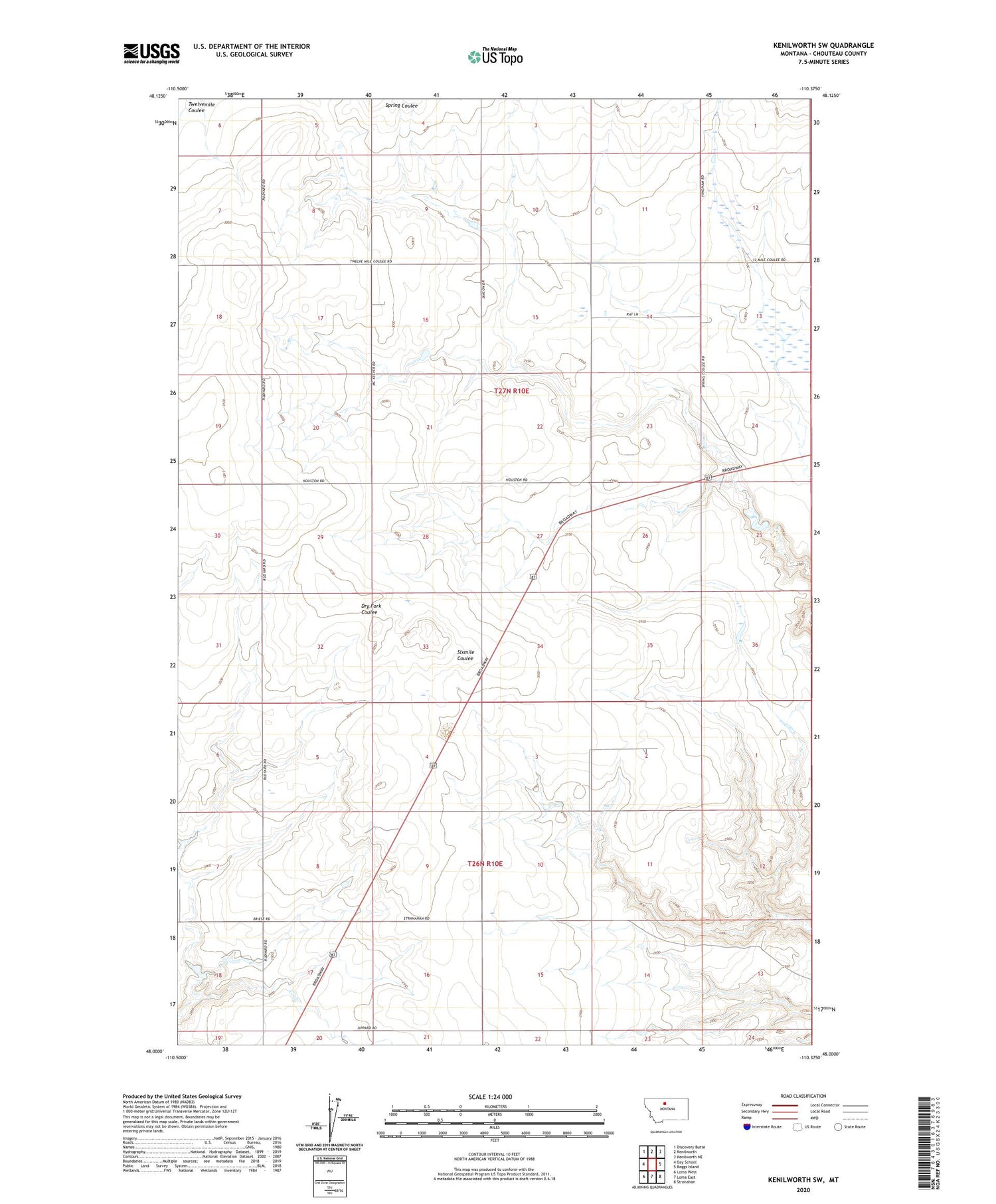 Kenilworth SW Montana US Topo Map Image