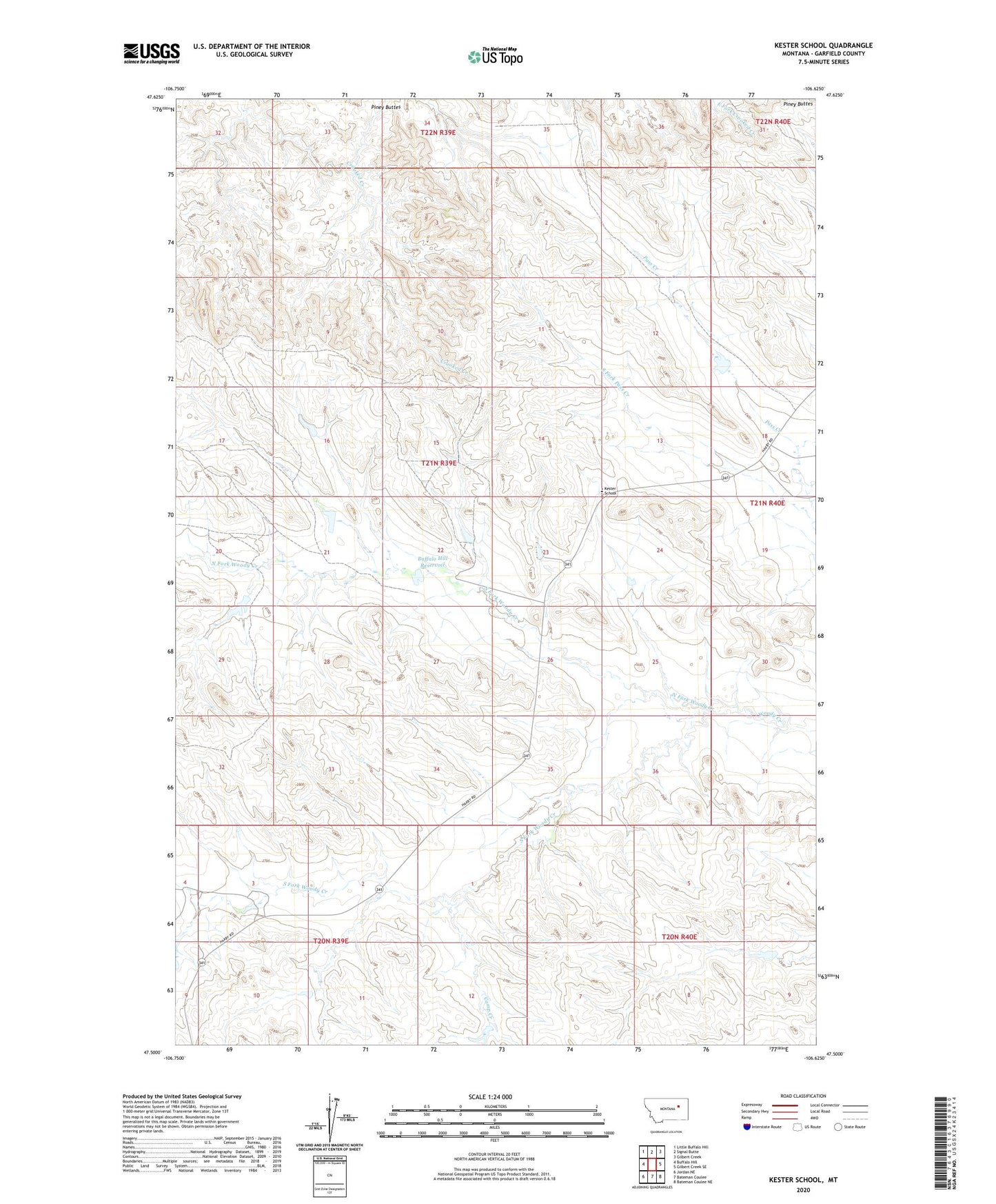 Kester School Montana US Topo Map Image