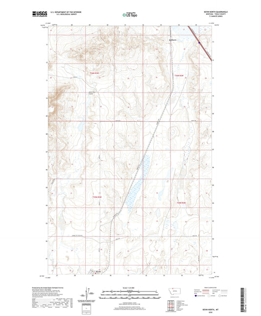 Kevin North Montana US Topo Map Image