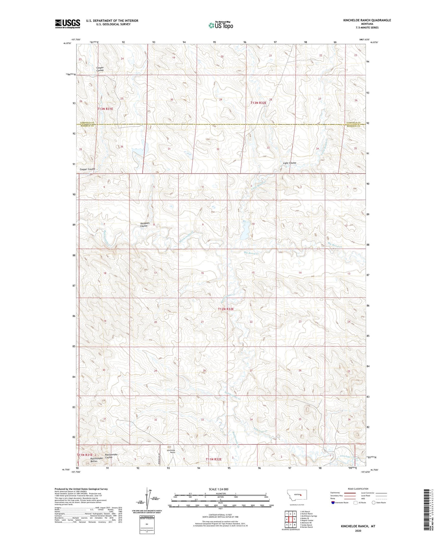 Kincheloe Ranch Montana US Topo Map Image