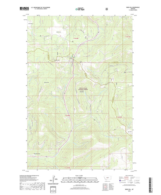 Kings Hill Montana US Topo Map Image