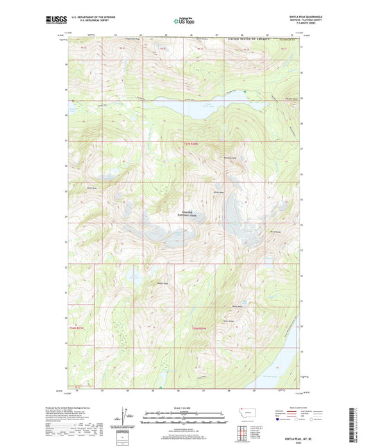 Kintla Peak Montana US Topo Map Image