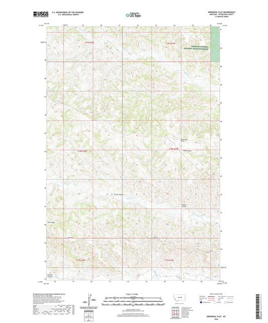 Kirkendal Flat Montana US Topo Map Image