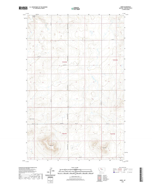 Knees Montana US Topo Map Image