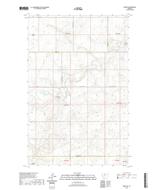 Knees NE Montana US Topo Map Image
