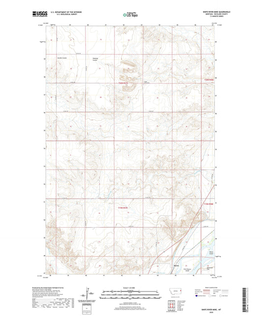 Knife River Mine Montana US Topo Map Image