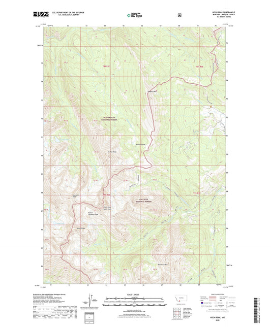 Koch Peak Montana US Topo Map Image