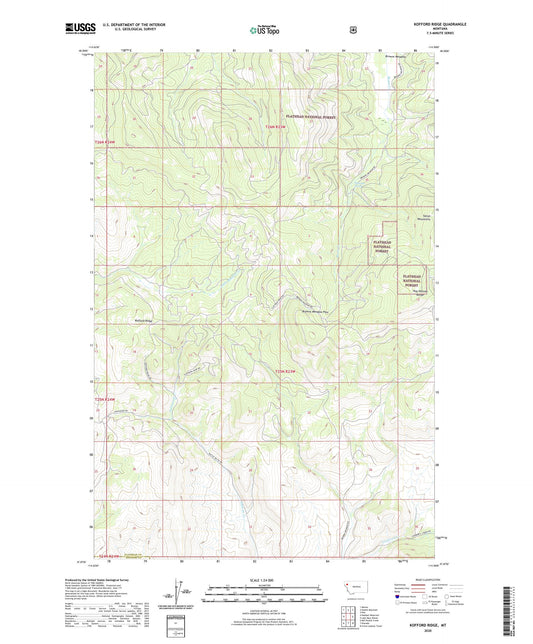 Kofford Ridge Montana US Topo Map Image
