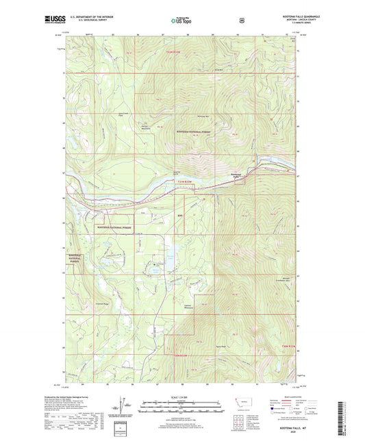 Kootenai Falls Montana US Topo Map Image